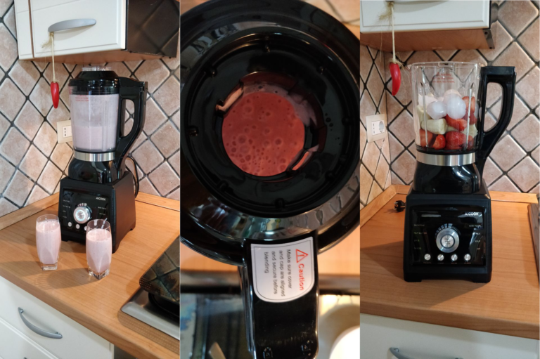 preparazione smoothie blender aicook
