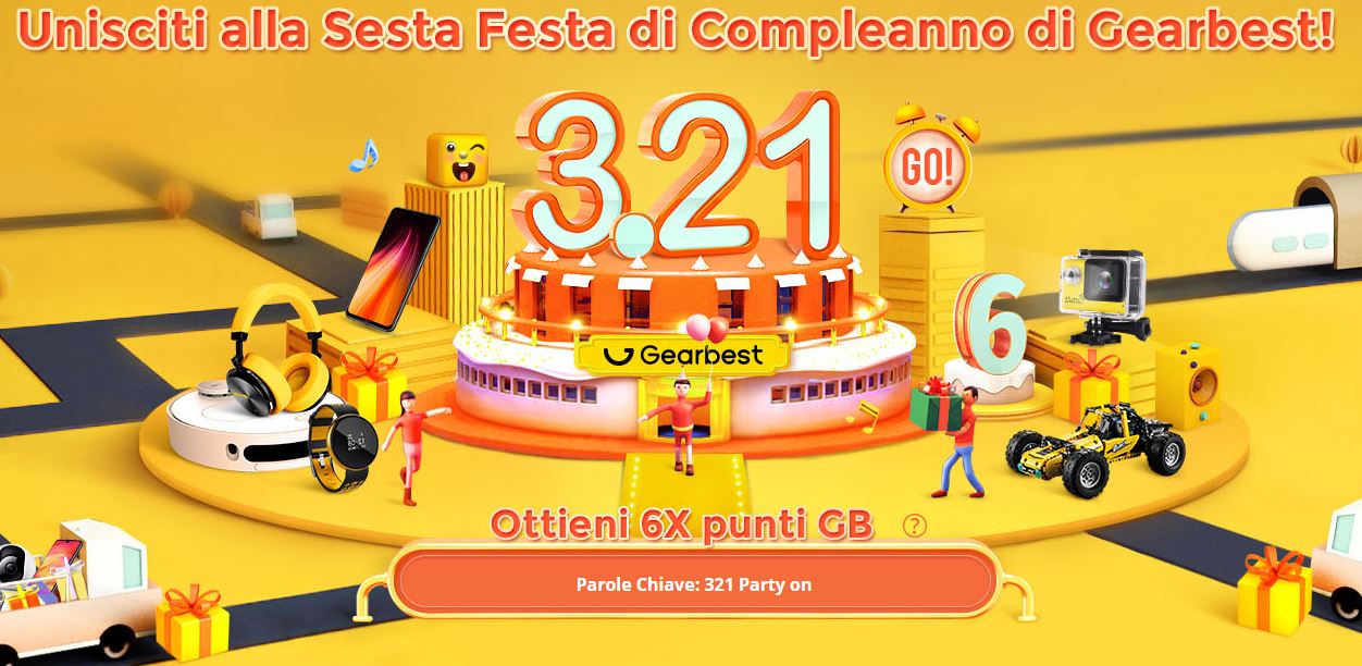 Ritornano le offerte per il sesto Compleanno di Gearbest!