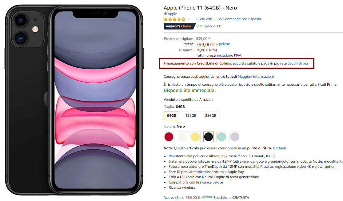 comprare iphone rate amazon