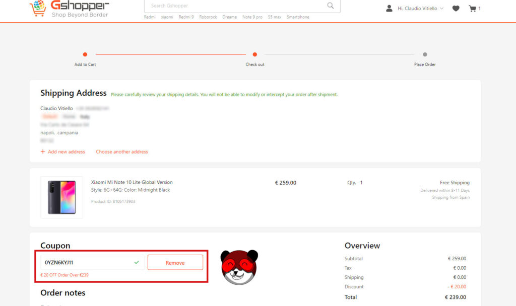 Gshopper - Checkout & Coupon