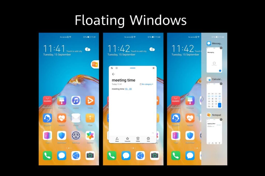 emui 11 floating windows