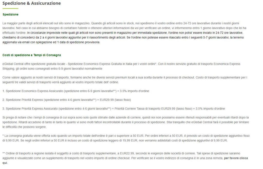 eglobal spedizioni