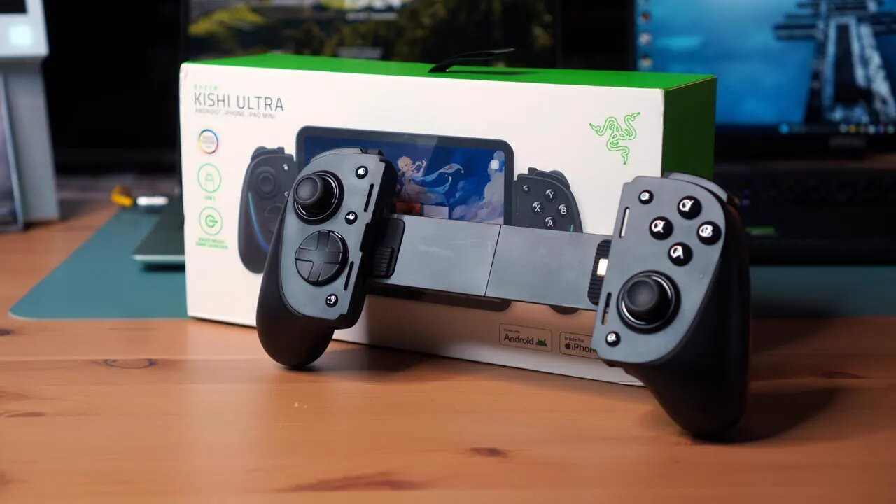 Razer Kishi Ultra davanti alla confezione