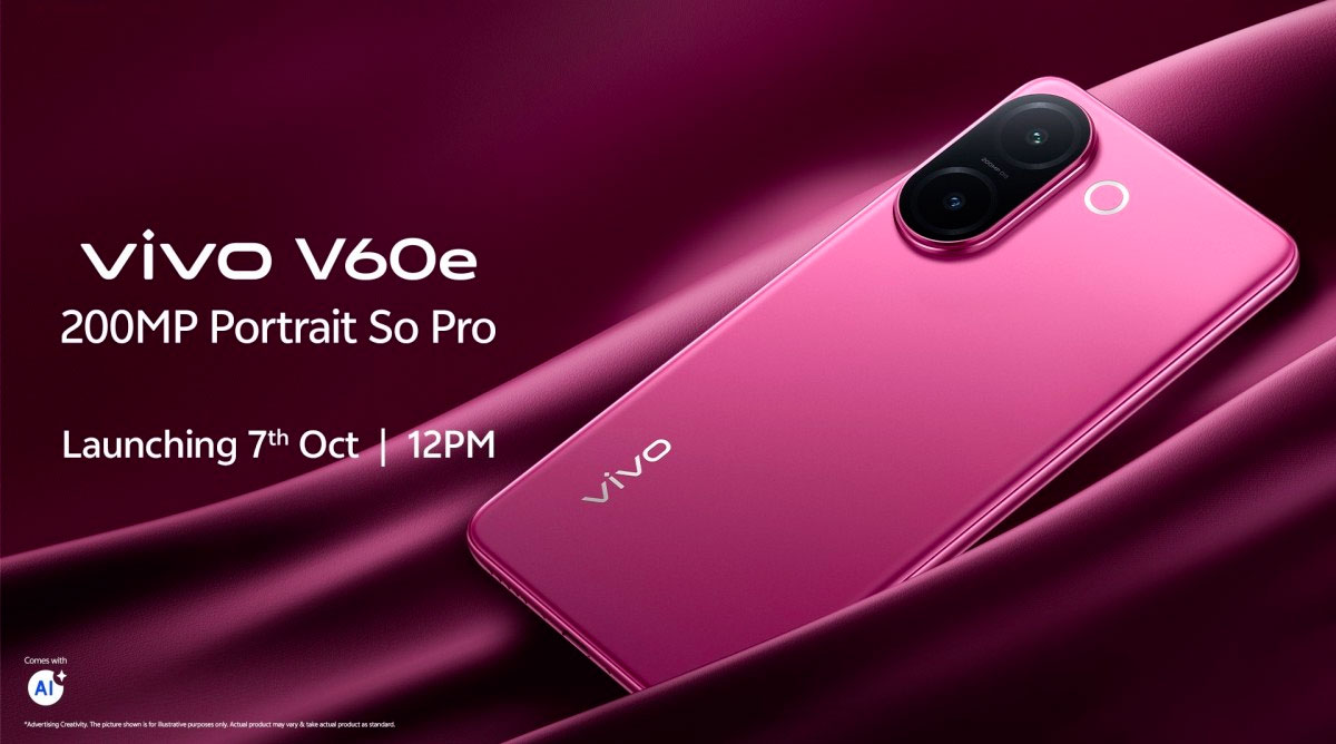vivo V60e in arrivo in India il 7 ottobre: 200 MP, batteria da 6.500 mAh e IP69