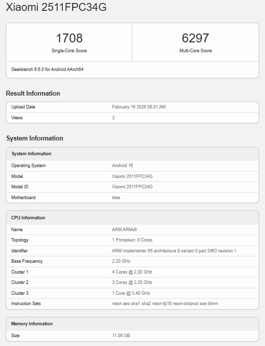 Poco X8 Pro su Geekbench: svelato il Dimensity 8500 Ultra