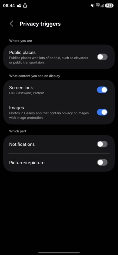 Samsung Galaxy S26 Ultra Privacy Display