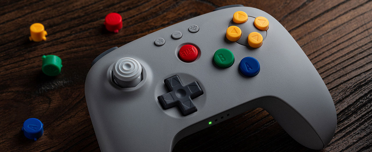 8BitDo 64 Controller Classic Grey frontale