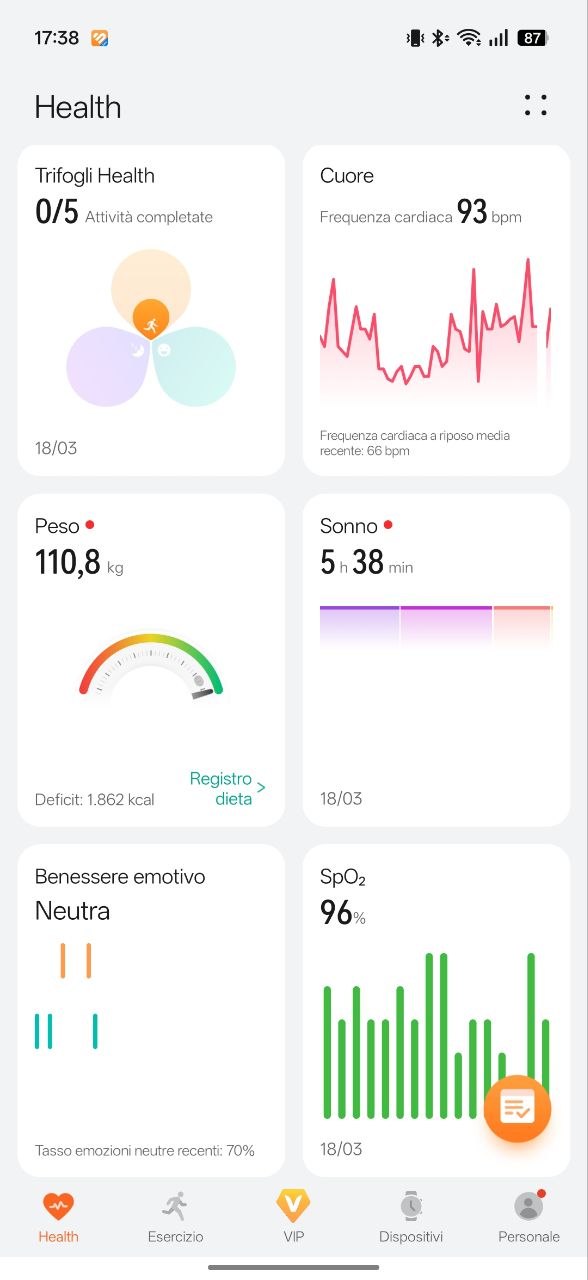Huawei Health — dashboard