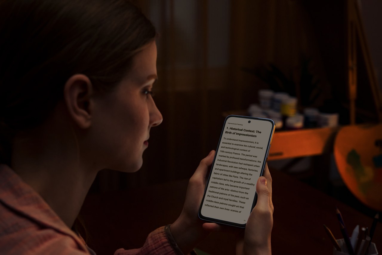 TCL NXTPAPER 70 Pro dim light eye protection