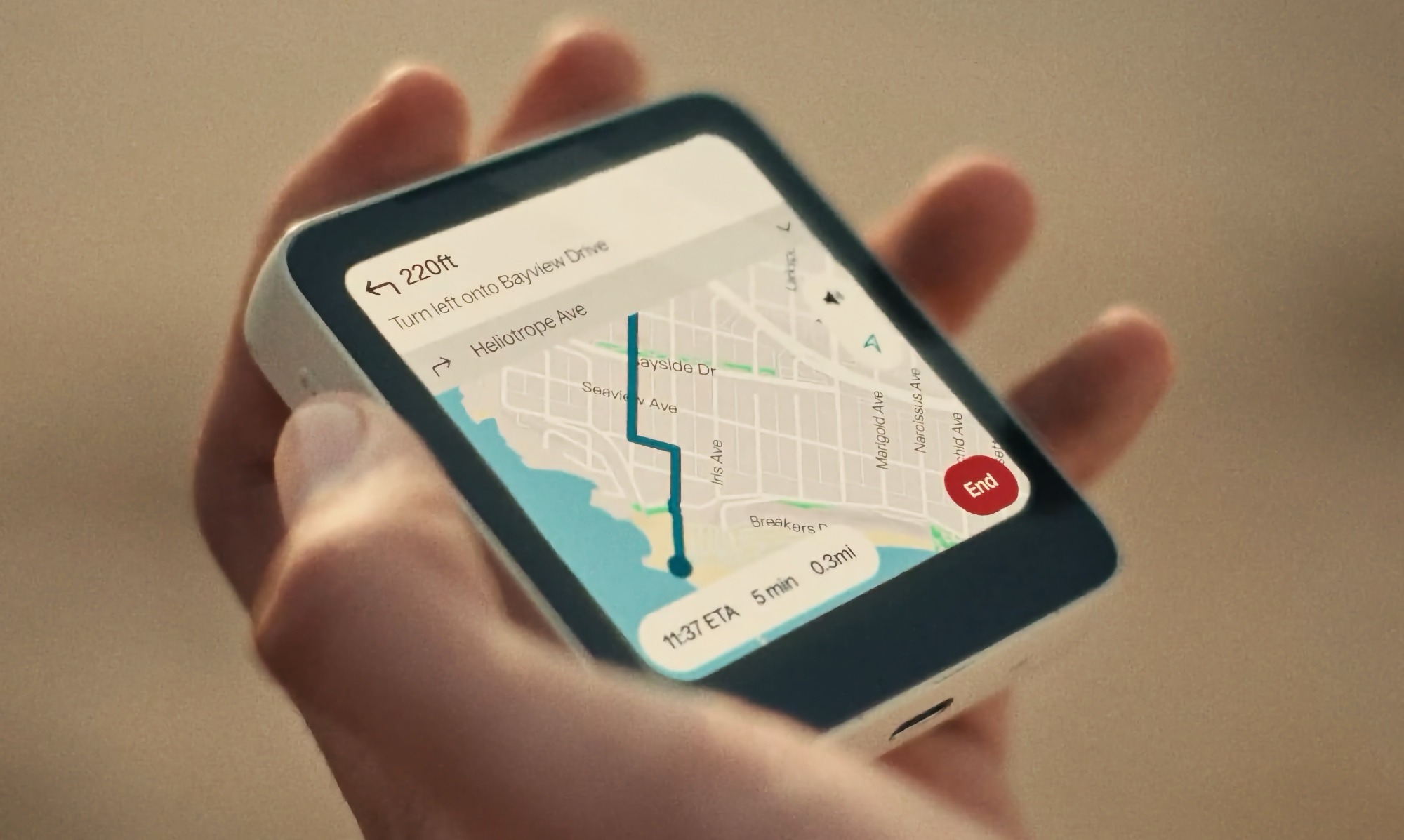 App Uber aperta sullo schermo di Meadow durante la navigazione