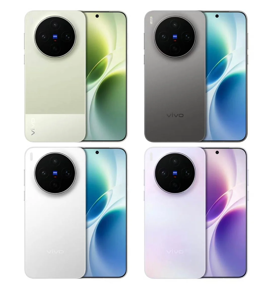 Vivo X300s render con quattro colorazioni disponibili per la variante compatta