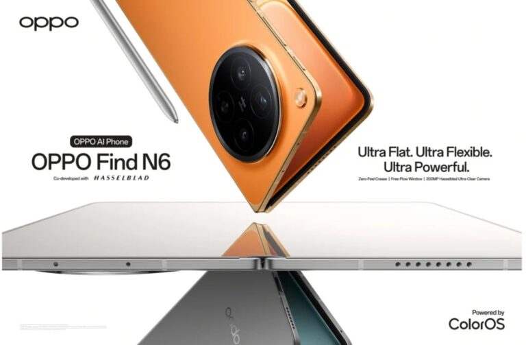 OPPO Find N6: il display pieghevole senza piega grazie alla cerniera in titanio a 4 assi