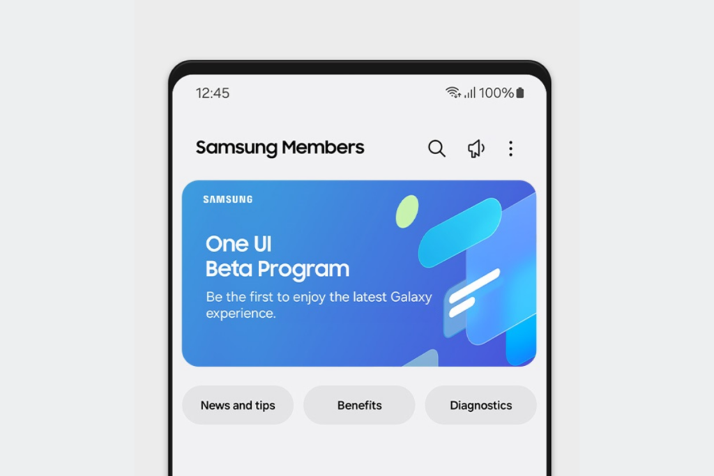 One UI beta program banner in Samsung Members app