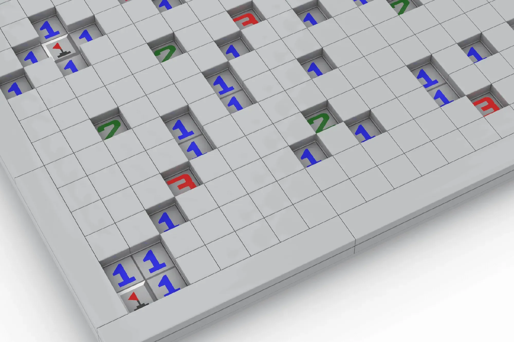 Close up of cells and flags