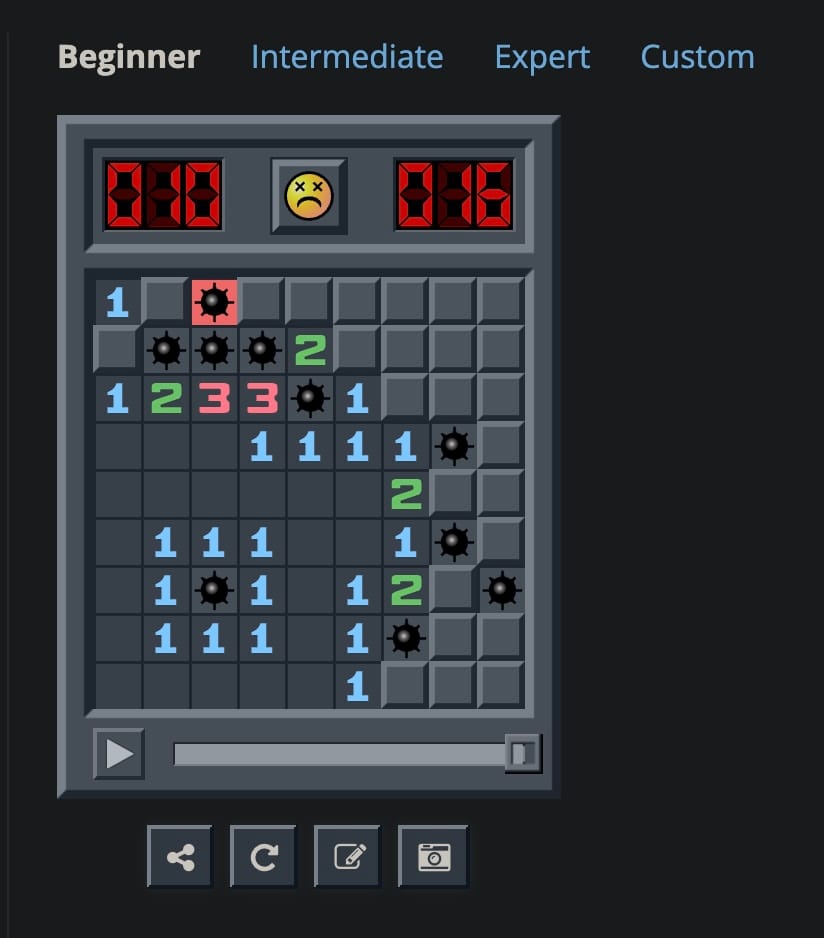 Seb's game of Minesweeper online
