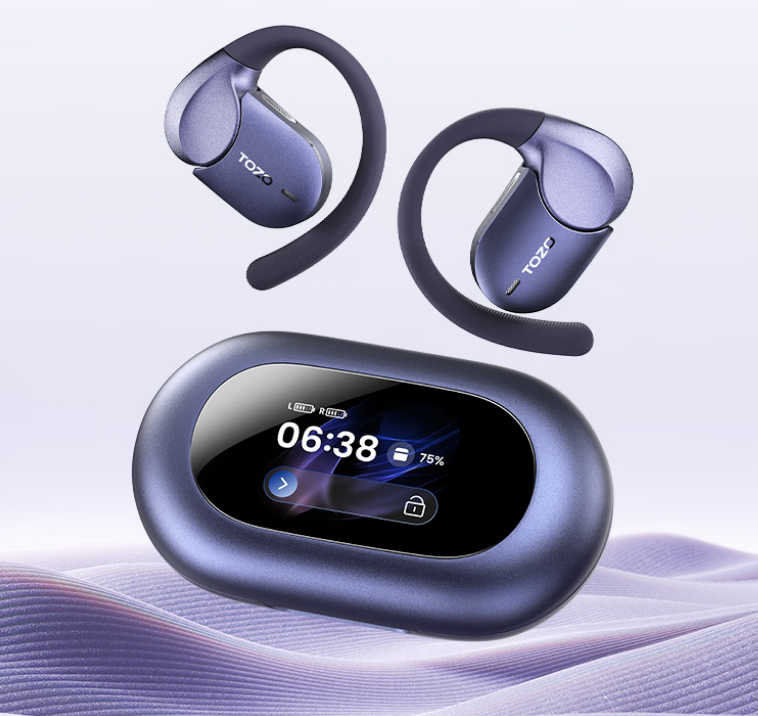 Tozo Open X2 Pro open-ear earbuds con case LCD e driver da 15,4 mm