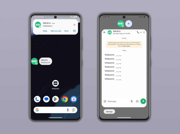 whatsapp notifiche flottanti