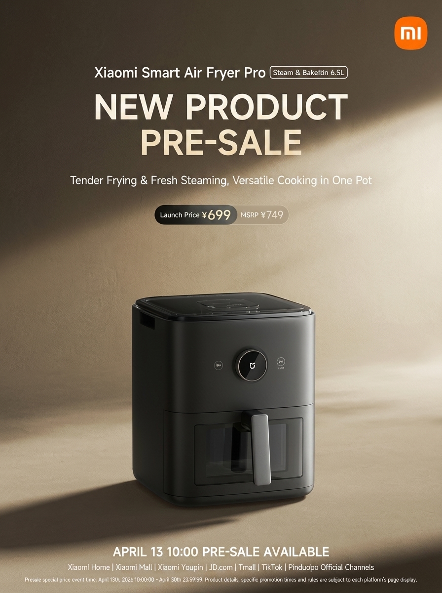 Xiaomi Launches Mijia Smart Air Fryer Pro (Steam & Bake Edition)