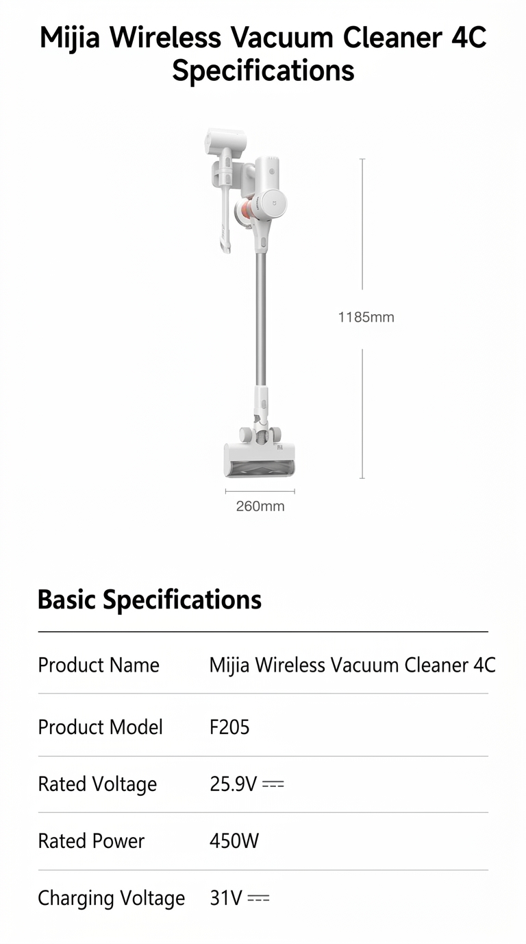 Mijia Wireless Vacuum Cleaner 4C 4