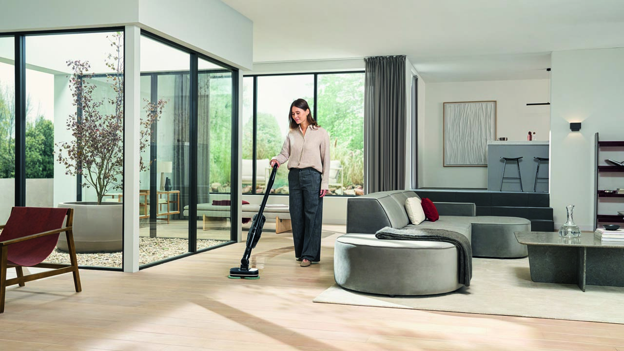 Miele Triflex HX3 Aqua dettaglio sistema aspirazione e lavaggio