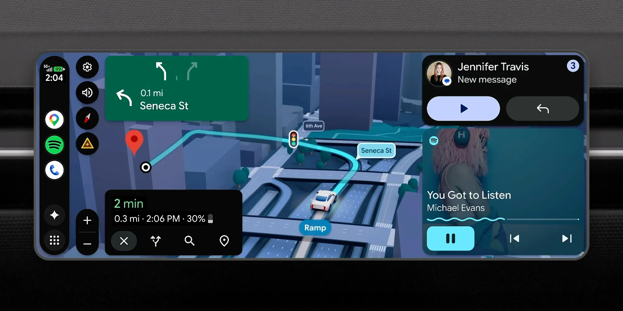 Google Maps’ new Immersive Navigation.