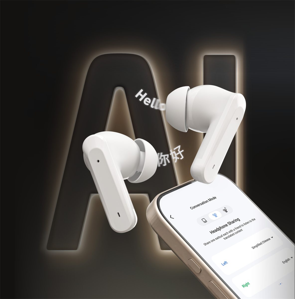 Auricolari SBS TWS Nexa con funzioni AI tramite app SBS AI Connect