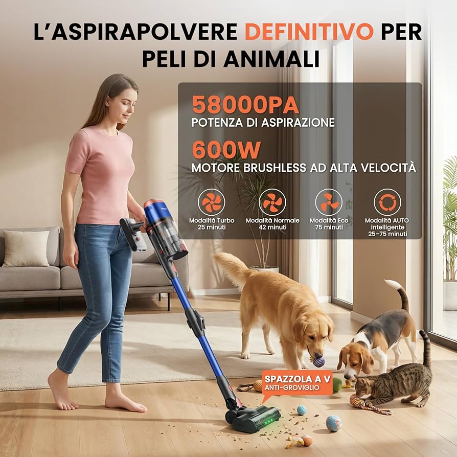 SmartAI V15 Ultra spazzola anti-groviglio e tubo flessibile