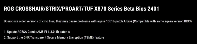 ASUS pubblica il BIOS beta che riporta TSME sui Ryzen 9000 non PRO