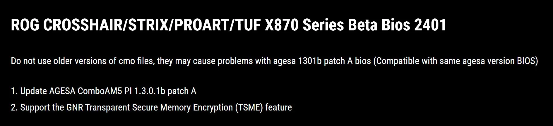 ASUS pubblica il BIOS beta che riporta TSME sui Ryzen 9000 non PRO