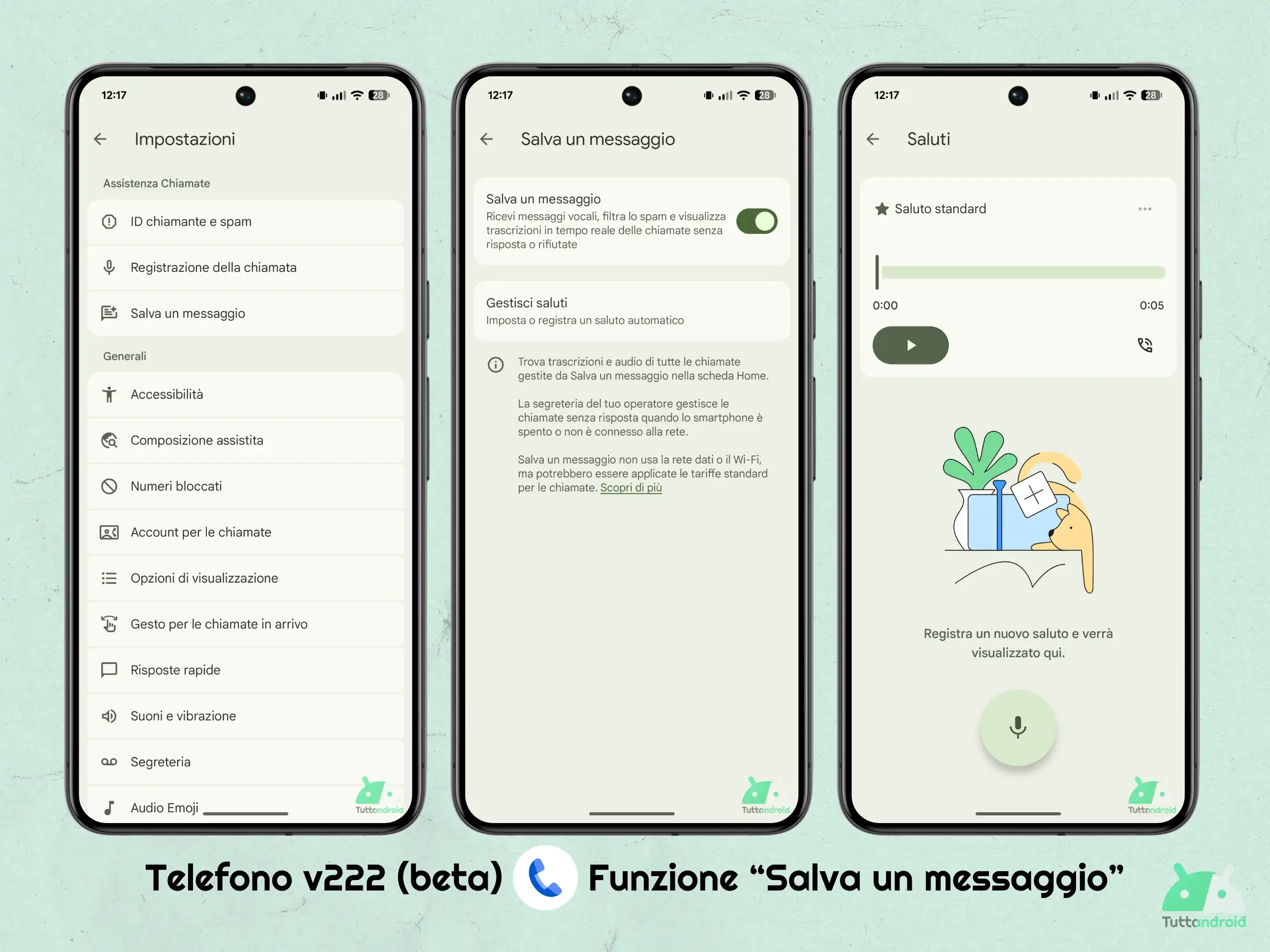 L’app Telefono dei Pixel guadagna in Italia “Salva un messaggio” con saluto personalizzato