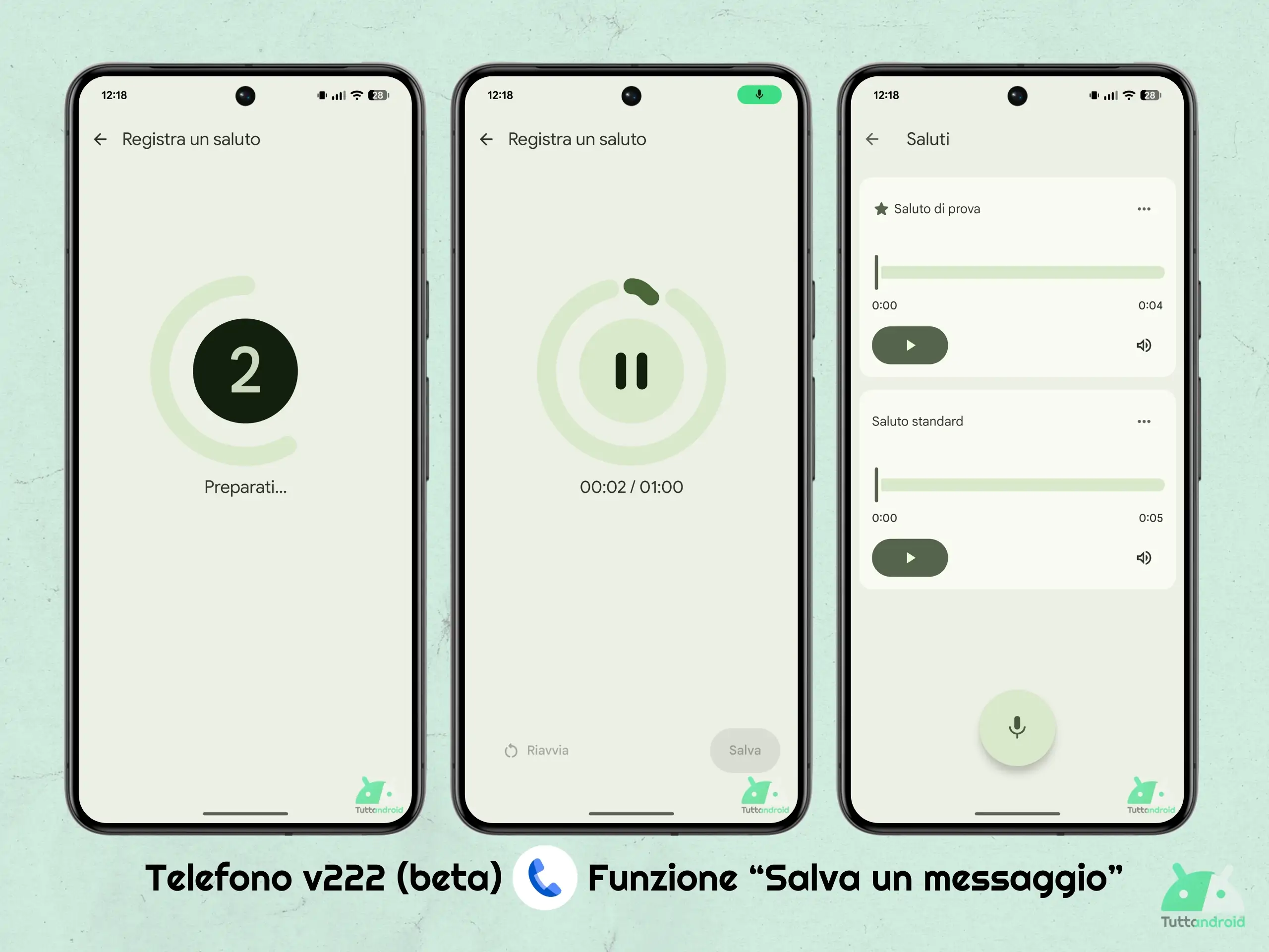 L’app Telefono dei Pixel guadagna in Italia “Salva un messaggio” con saluto personalizzato