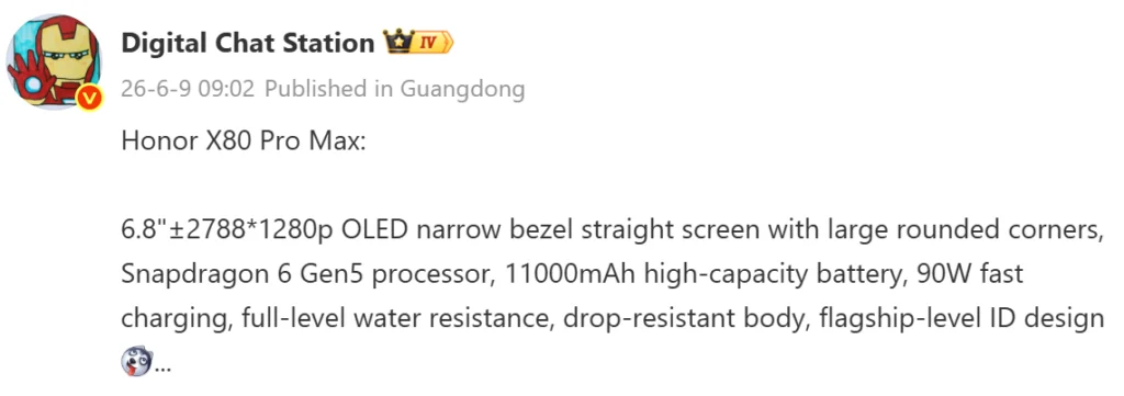 Honor X80 Pro Max live shots emerge