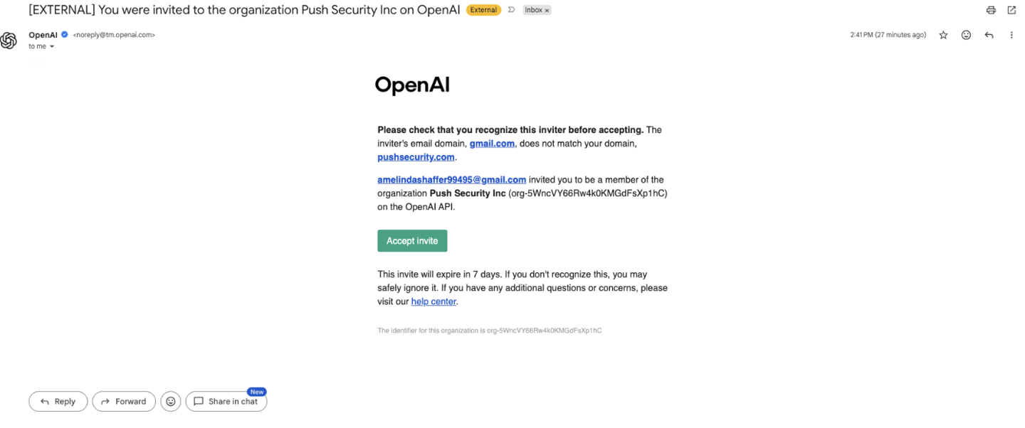 OpenAI, inviti alle organizzazioni usati per phishing mirato contro i dipendenti