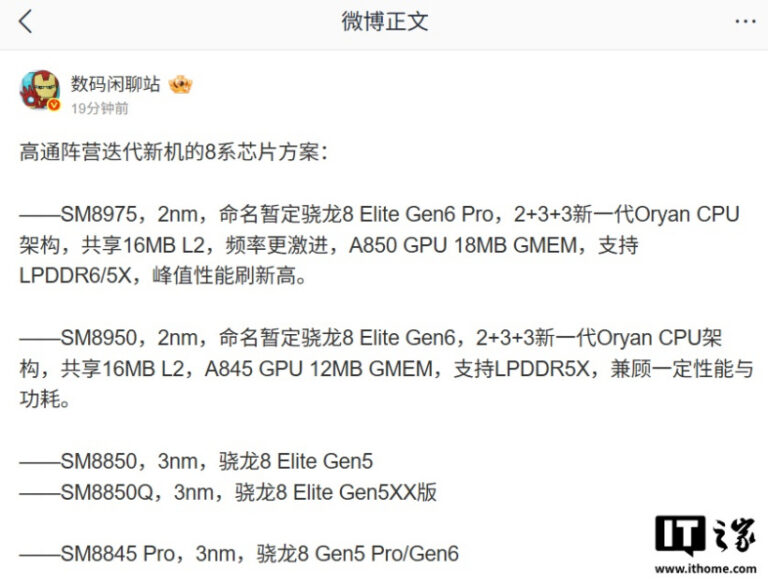 Qualcomm prepara Snapdragon 8 Elite Gen6 e Gen6 Pro