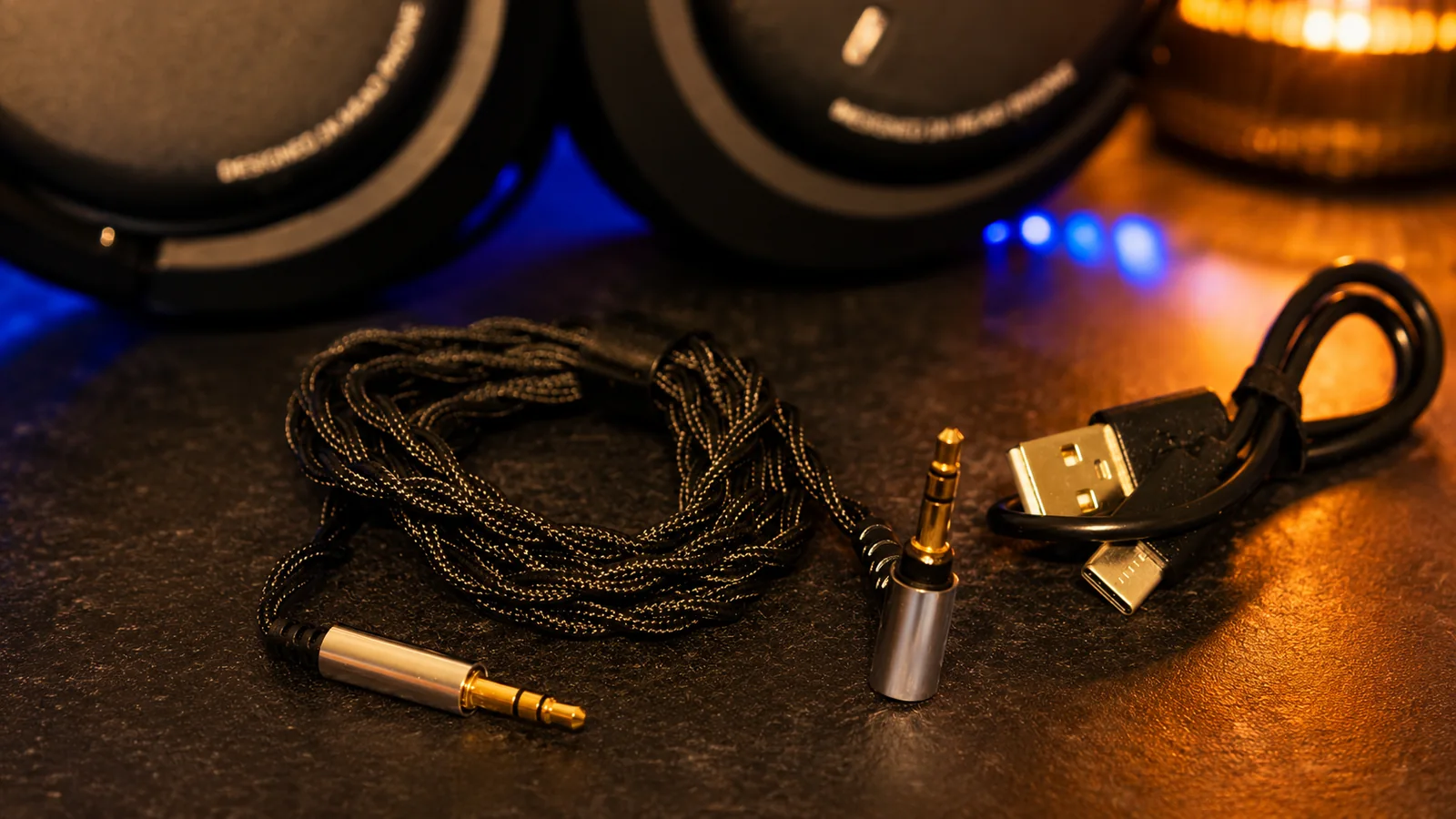Cavo USB-C e cavo jack da 3,5 mm inclusi con Roseselsa Cambrian