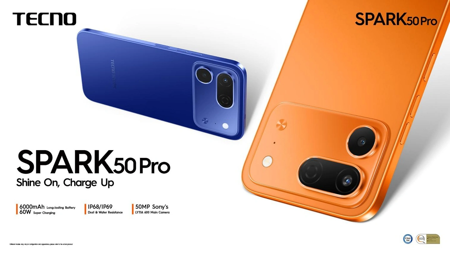 传音推出 Tecno Spark 50 Pro 手机:6.78 英寸 120Hz LCD 屏,联发科 Helio G100U 芯片
