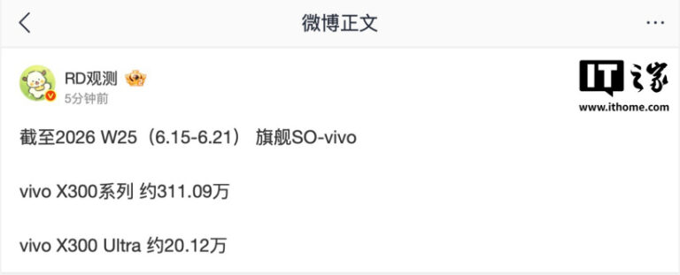 vivo X300 supera 3 milioni di unità vendute