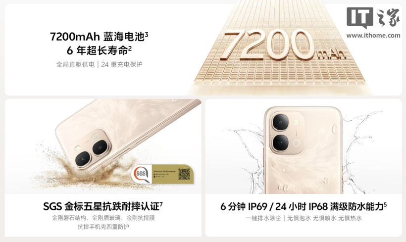 vivo Y6a 手机悄悄上架:7200mAh 电池,骁龙 4 Gen 2 + 8G + 256G 售 1999 元