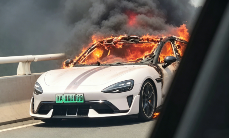 Xiaomi SU7 Ultra a fuoco in Cina