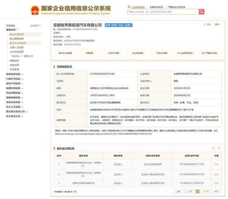 Zhijie Auto, cambia l'assetto societario