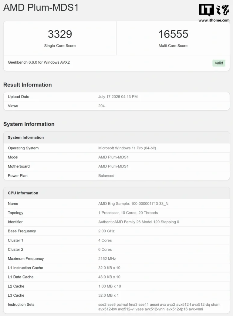 AMD Zen 6 Medusa Point riappare su Geekbench