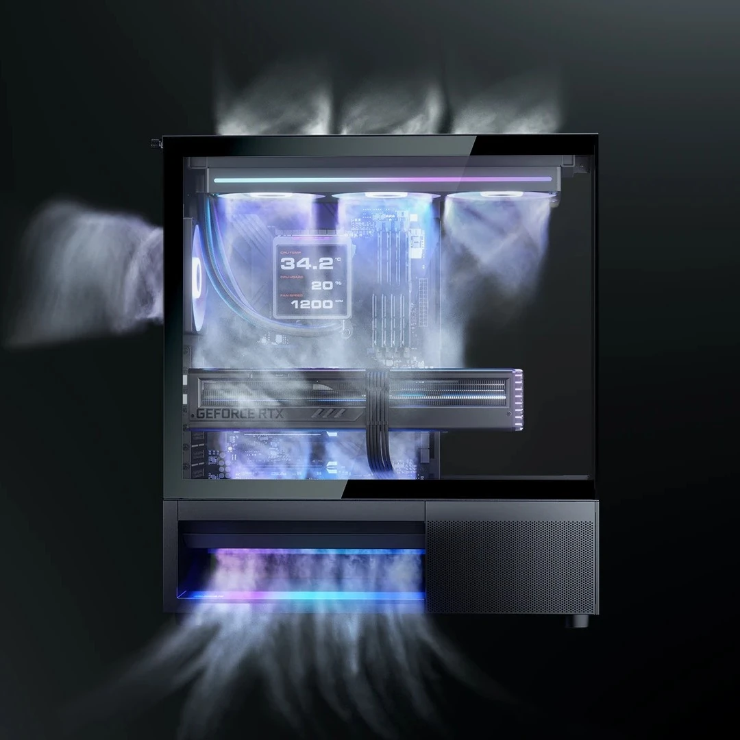 骨伽推出三面玻璃机箱 CFV220 RGB:中部进气形成顺畅风道