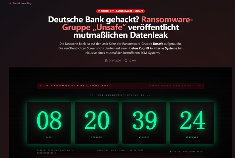 Deutsche Bank nel mirino di UnSafe