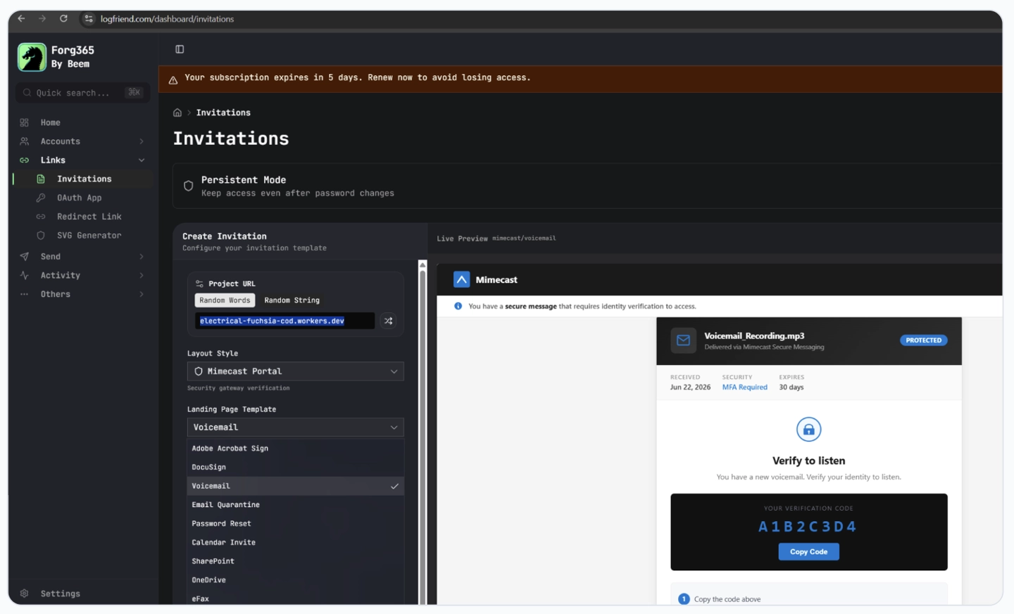 安全公司曝光黑客打造 Forg365 订阅制恶意脚本平台,专门针对微软 Microsoft 365 账号进行攻击
