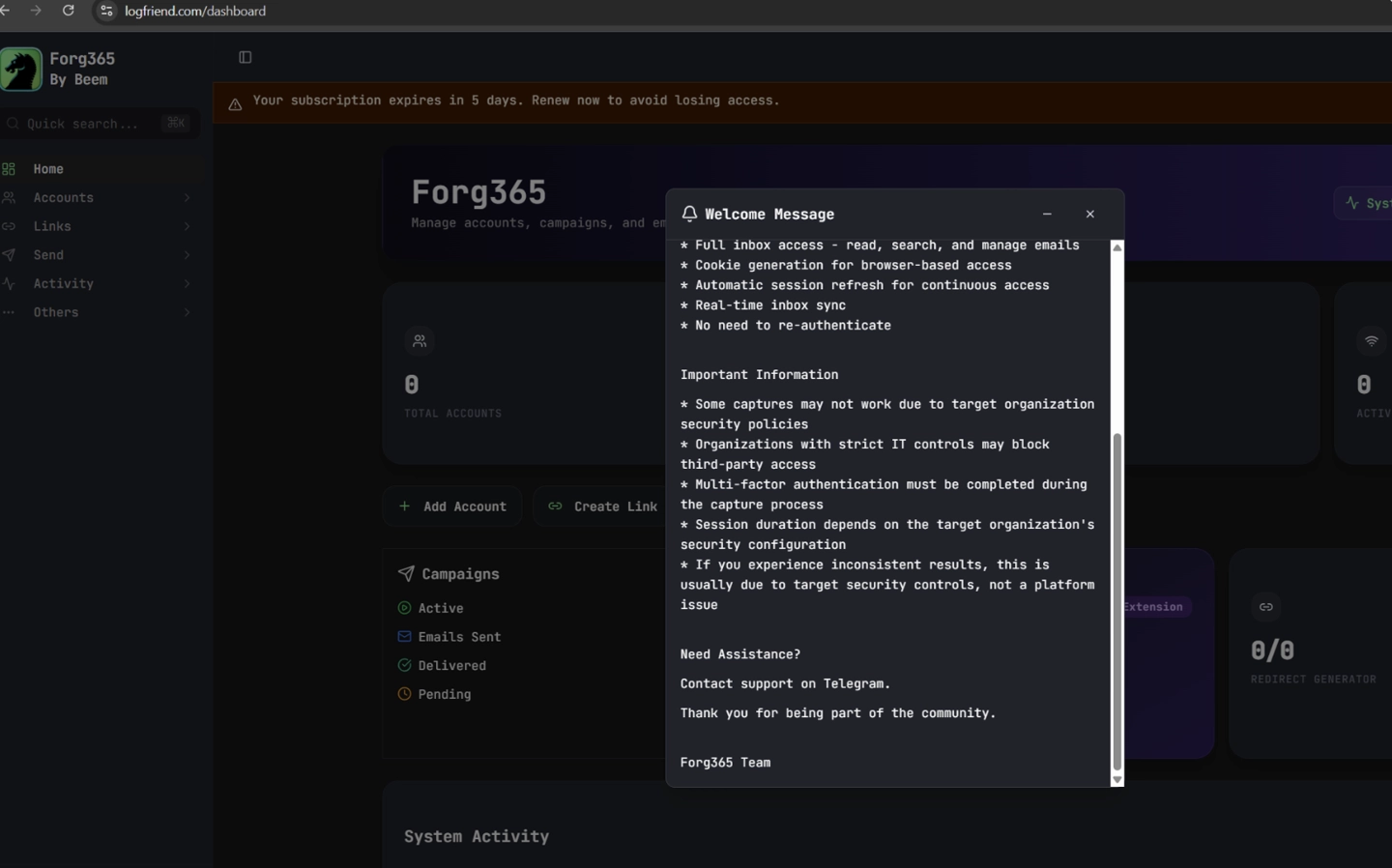 安全公司曝光黑客打造 Forg365 订阅制恶意脚本平台,专门针对微软 Microsoft 365 账号进行攻击