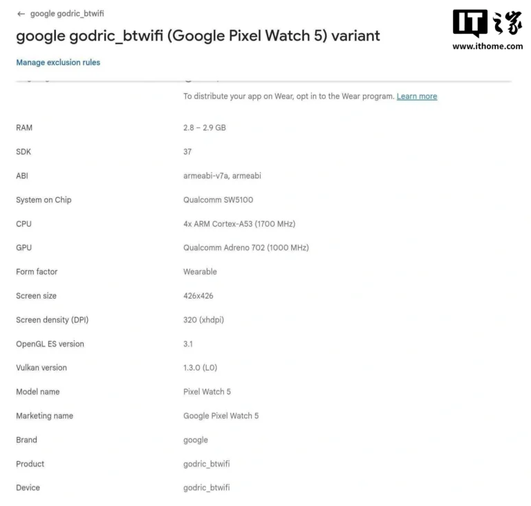 Google Pixel Watch 5