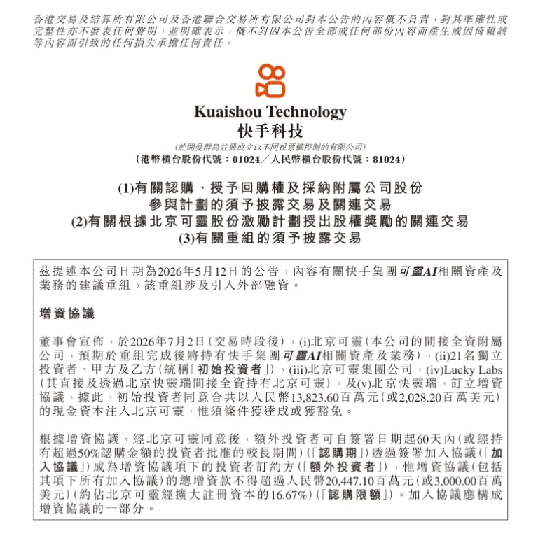 Kuaishou finanzia Keling AI