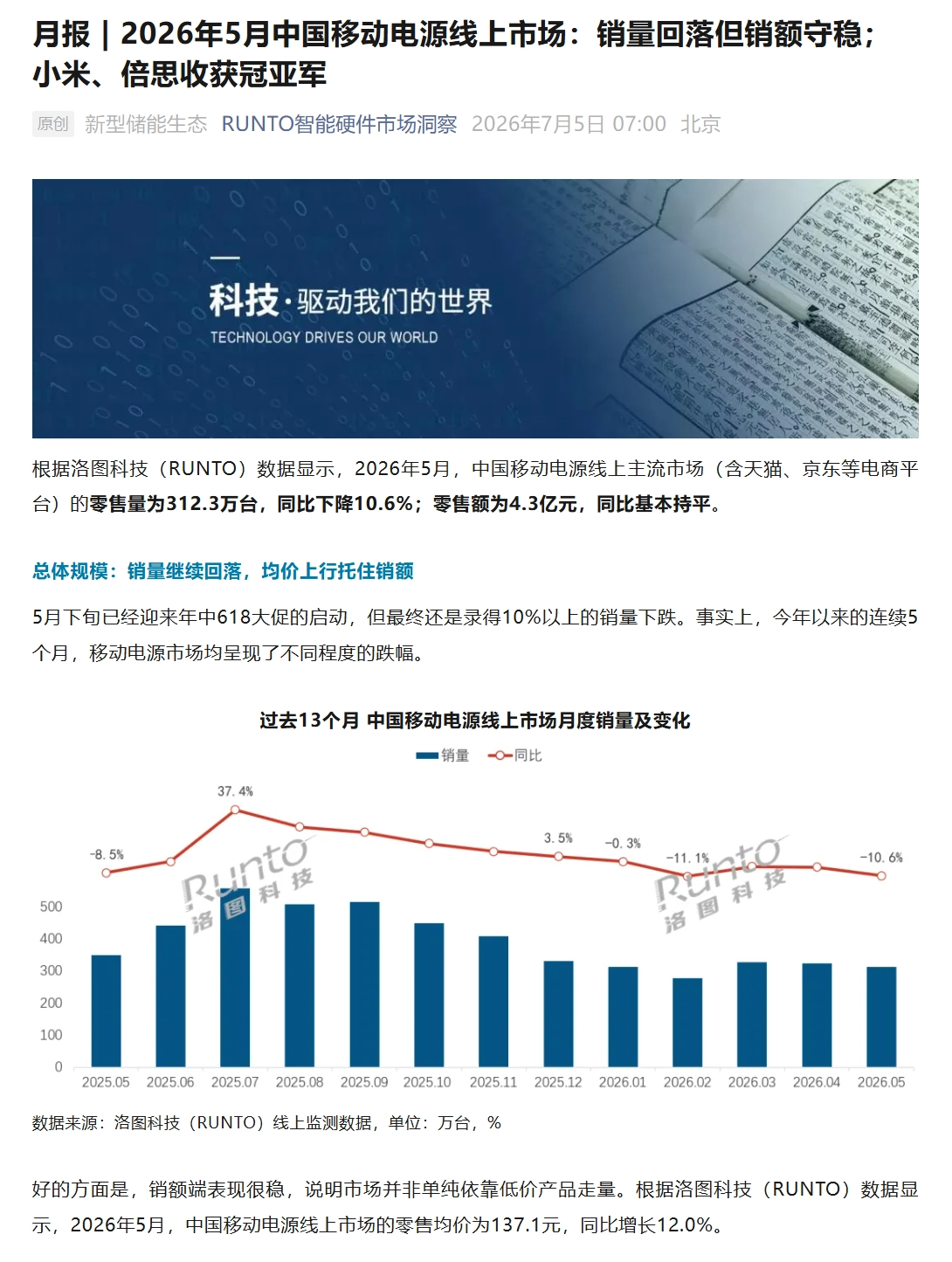 Mercato power bank in Cina: Xiaomi prima, cresce il prezzo medio