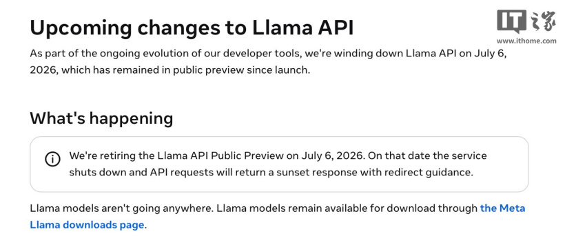 Meta chiude Llama API il 6 luglio 2026: cosa cambia per gli sviluppatori