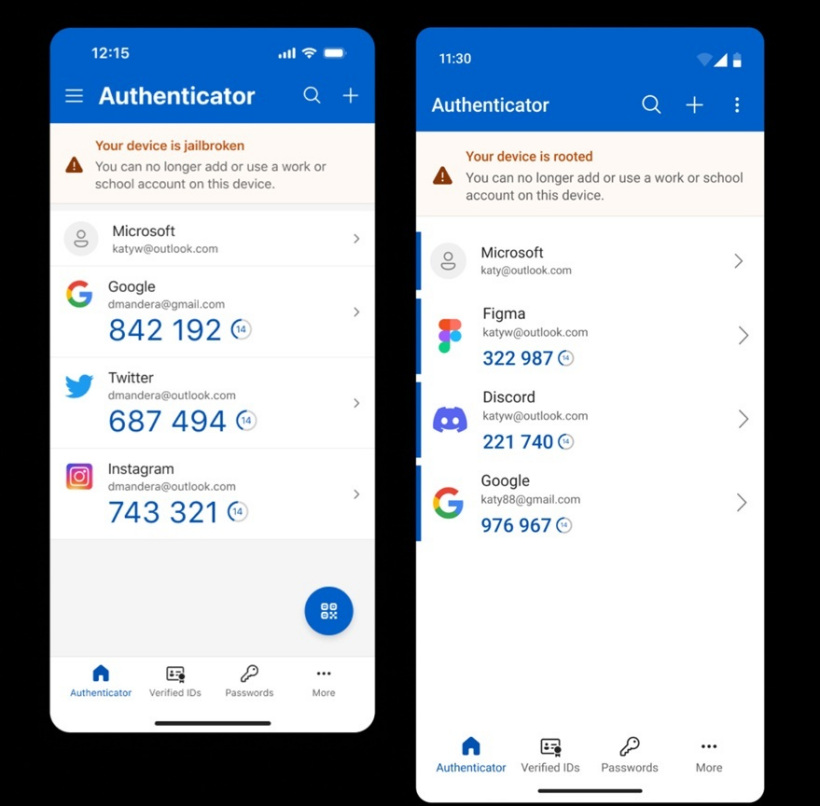 Microsoft Authenticator limita root e jailbreak per account lavoro e scuola